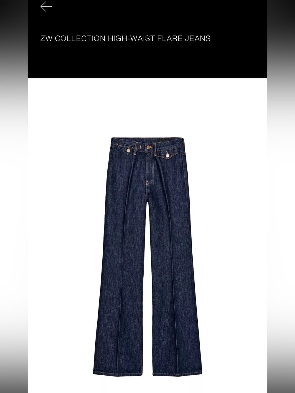 Zara Dark Indigo High-Waist Wide-Leg Jeans